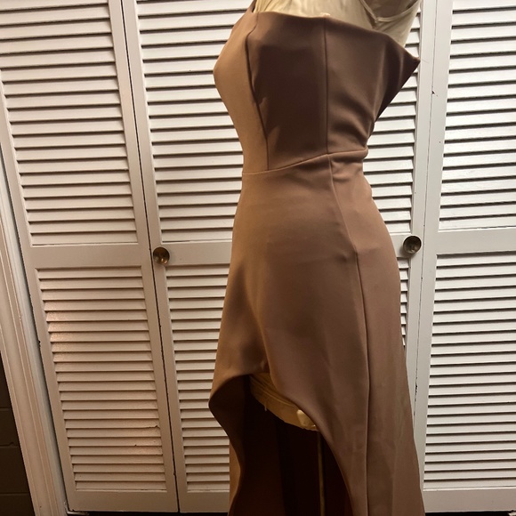 Petite Asymetric Sassy Brown Gown - Picture 4 of 8